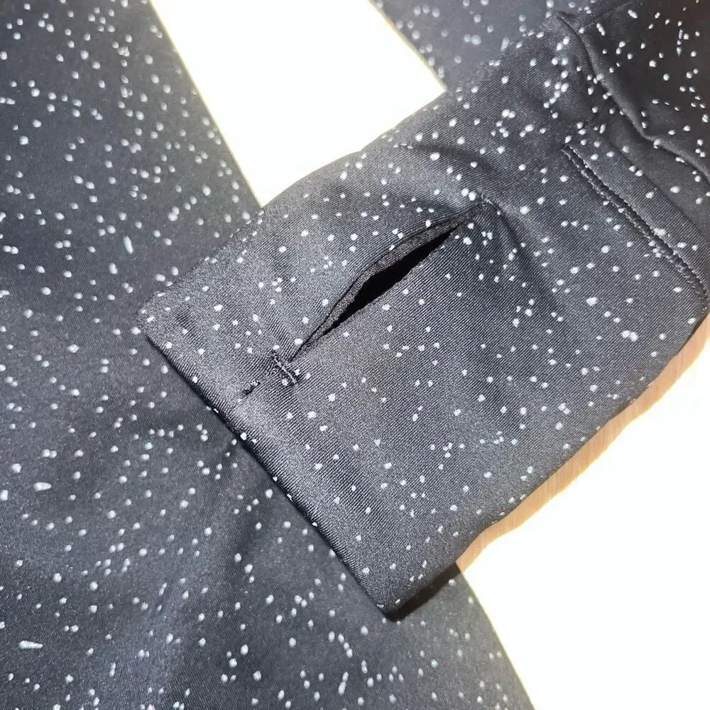 Athleta Whistler Half Zip Quick Dry Fitted Pullover, Black & Spots Women’s Small - Picture 9 of 13